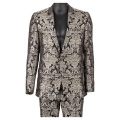 Dolce & Gabbana - Baroque Flower Jacquard Suit MARTINI Silver Black 50