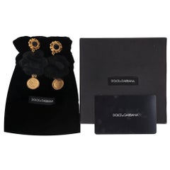 Dolce & Gabbana Baroque Lace Flower & Coin Drop Clip-On Earrings