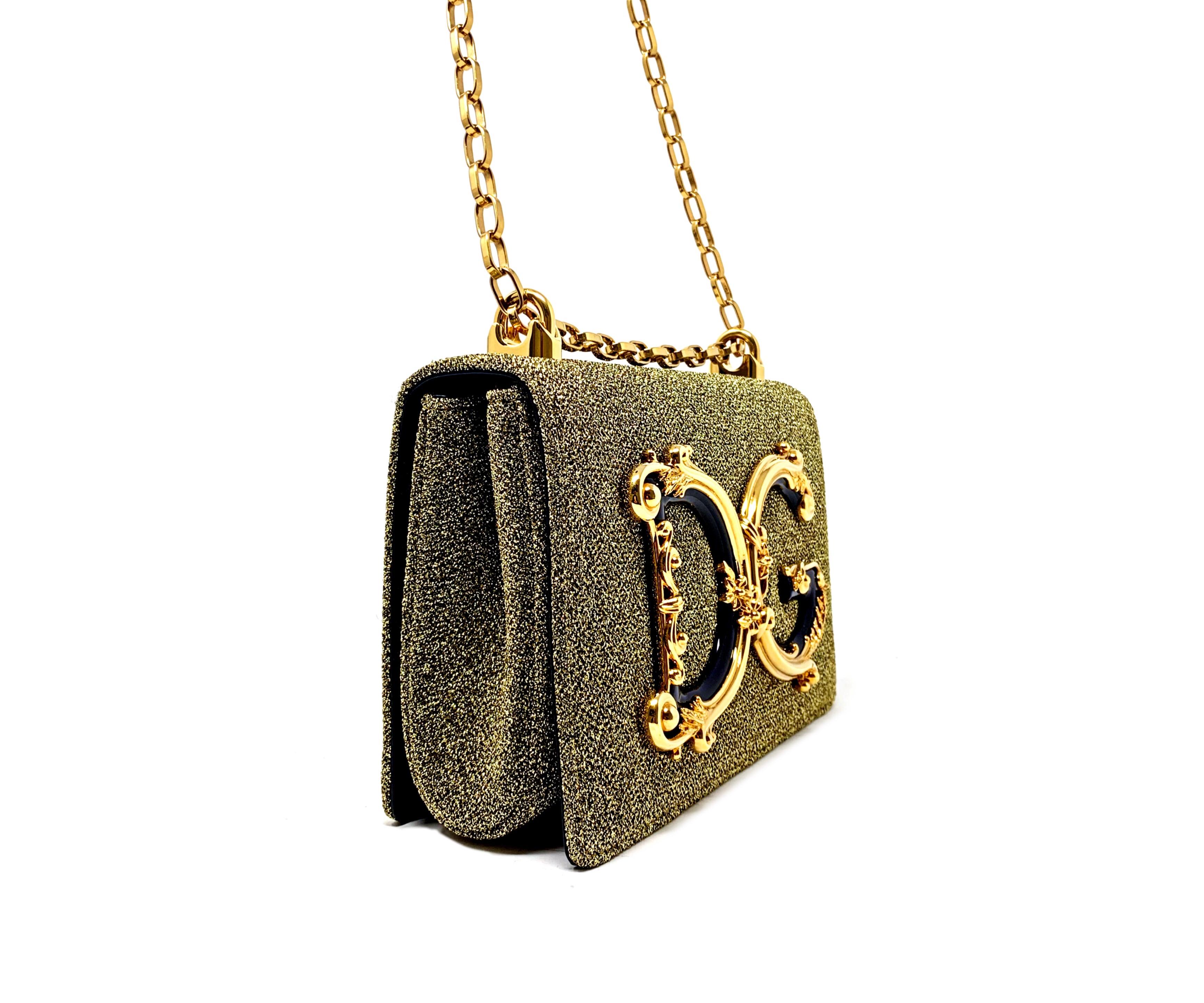 Women's DOLCE & GABBANA: Baroque Logo Shoulder Bag, 2019 For Sale