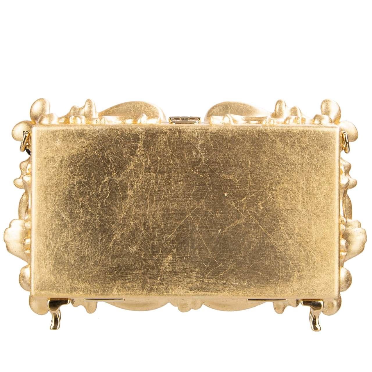 Women's Dolce & Gabbana - Baroque Mirror Flower Plexiglas Bag DOLCE BOX Gold For Sale