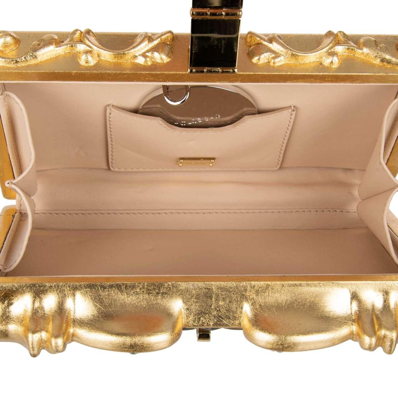 Dolce & Gabbana - Baroque Mirror Flower Plexiglas Bag DOLCE BOX Gold For Sale 4