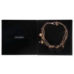 Dolce & Gabbana Baroque Multi-Ornament Lace Flower & Coin Layered Chain Necklace