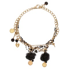 Dolce & Gabbana - Collana barocca a più ornamenti, fiori e monete con catena a strati