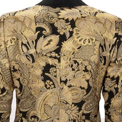 MARTINI Barocker glänzender Smoking-Blazer in Schwarz und Gold 48