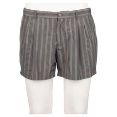 Dolce & Gabbana Beachwear Striped Swim Shorts with Logo White Green 4 M