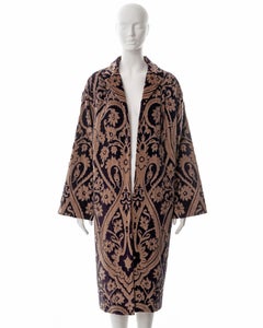 Dolce & Gabbana beaded mauve velvet brocade evening coat, fw 1998