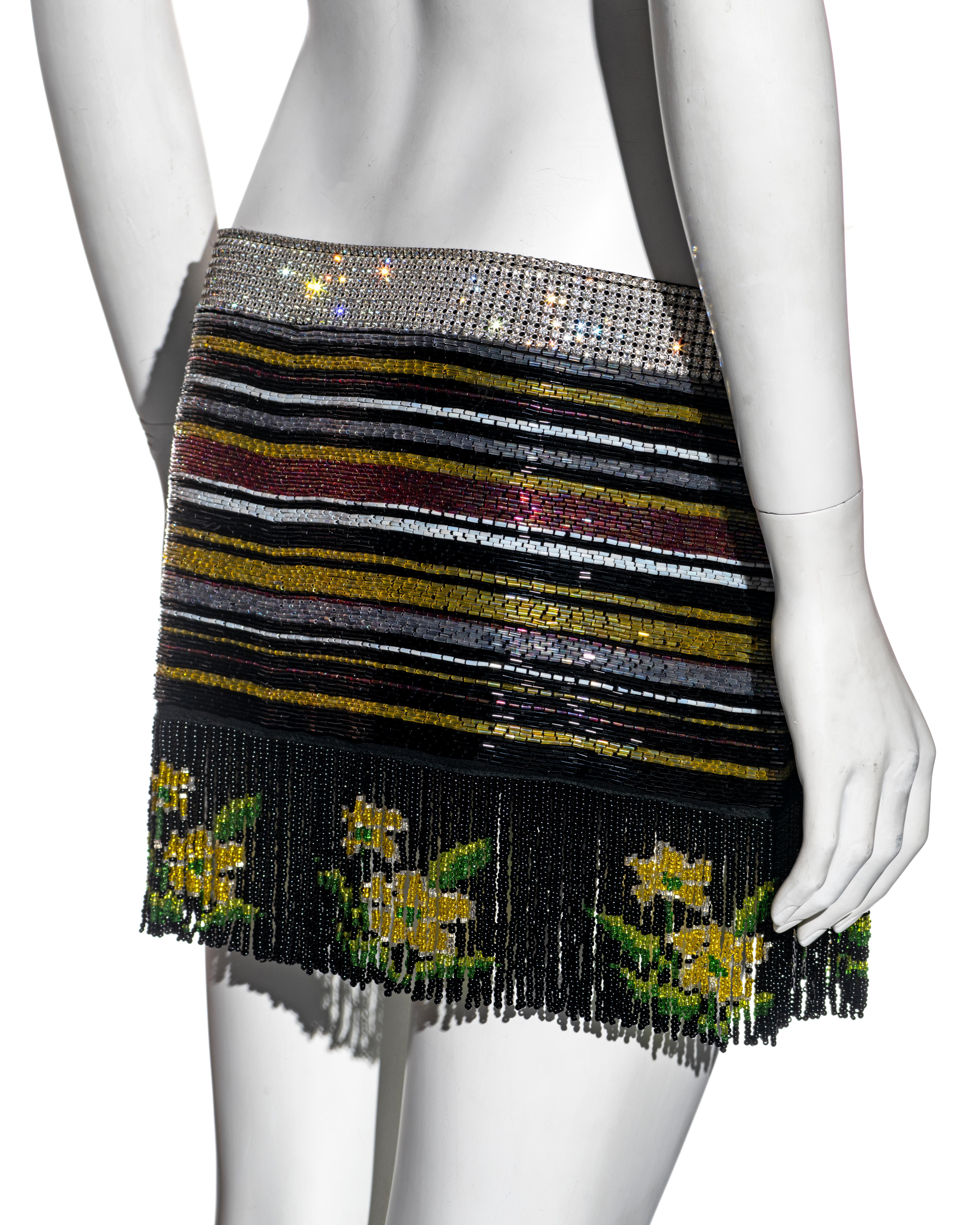 Dolce & Gabbana beaded mini skirt with crystals and tassels, ss 2000 1