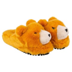 Dolce & Gabbana Bear Faux Fur Shoes Slipper SAINT BARTH Orange 44 UK 10 US 11