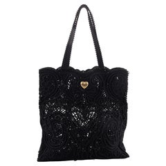 Dolce & Gabbana Beatrice Tote Bag Crochet Lace Jacquard Small