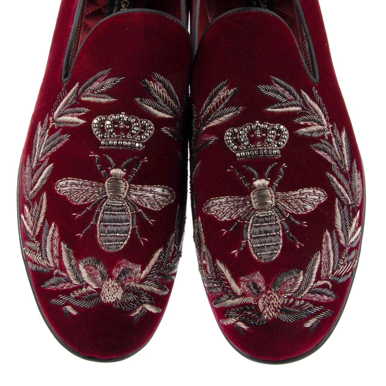 Men's Dolce & Gabbana - Bee and Crown Loafer MILANO Red EUR 40 For Sale