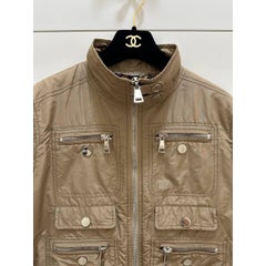 Dolce & Gabbana Beige Bomber Jacket IT 40 with Leopard Print Lining