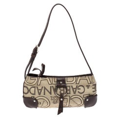 Dolce & Gabbana Beige/Brown Canvas and Leather Pochette Bag