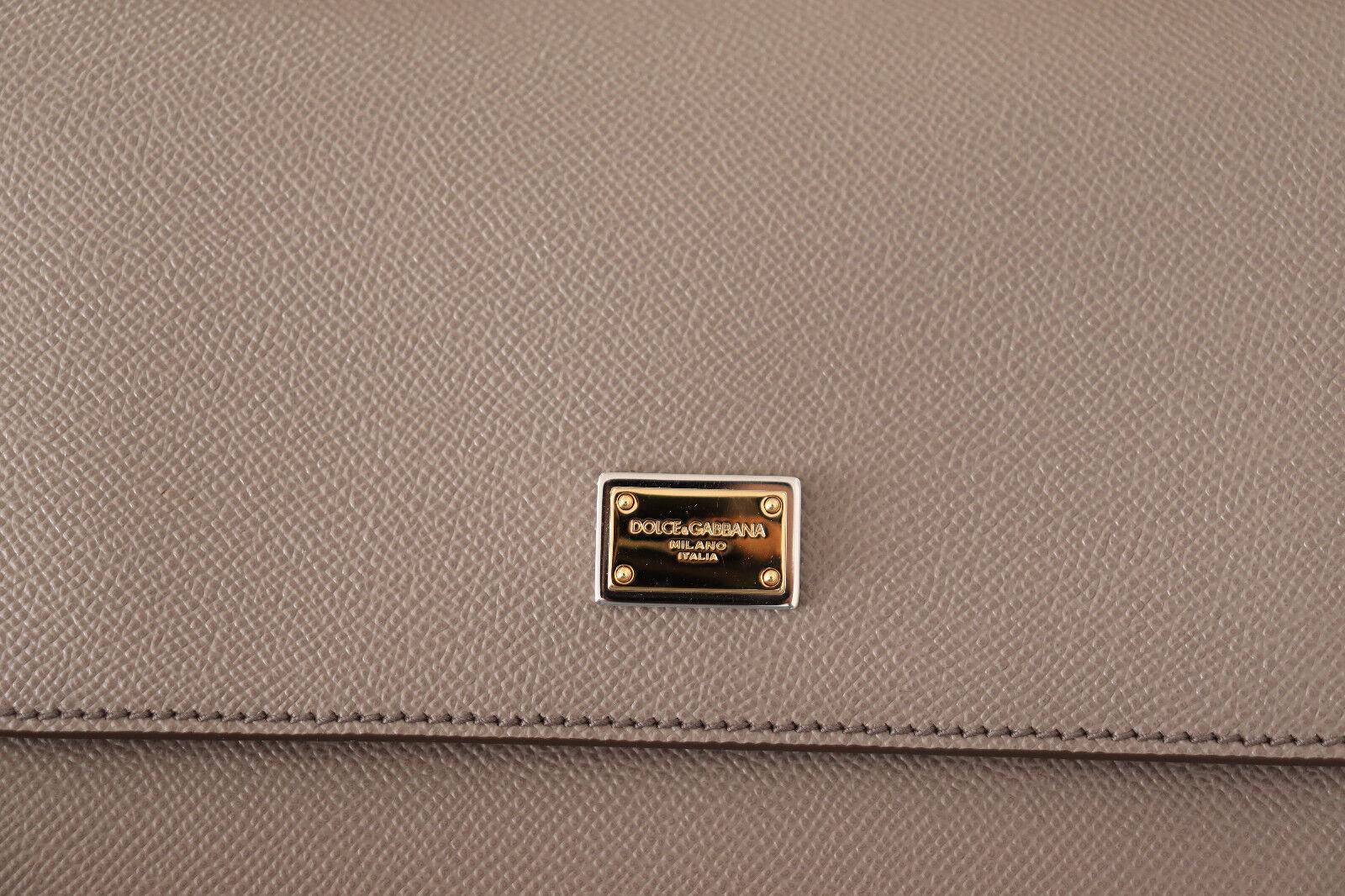 Dolce & Gabbana Beige Brown Leather Sicily Handbag Shoulder Top Handle Bag  2