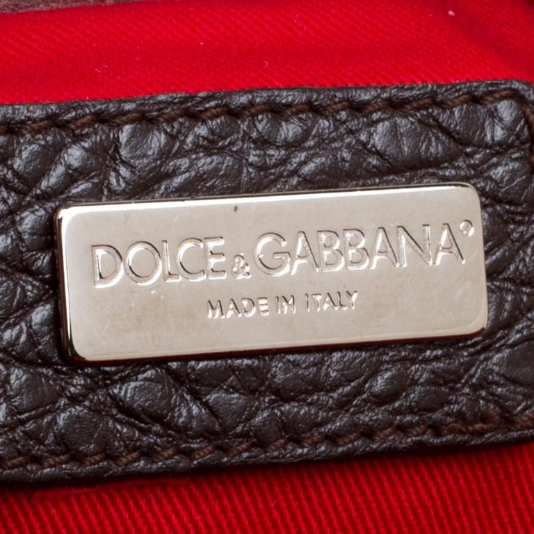 Dolce and Gabbana Beige/Brown Leopard Print Calfhair and Leather Miss ...