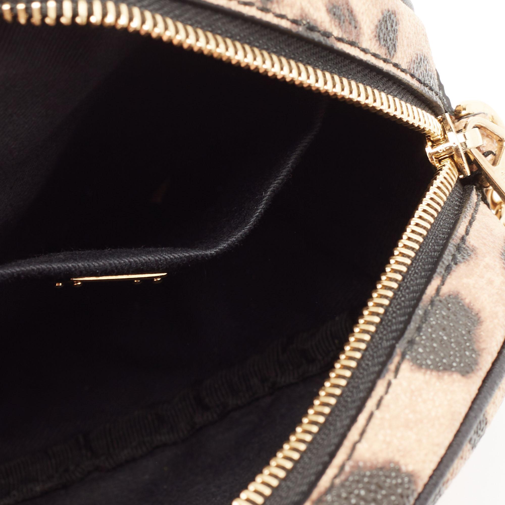 Dolce & Gabbana Beige/Brown Leopard Print Coated Canvas Glam Round Crossbody Bag 5