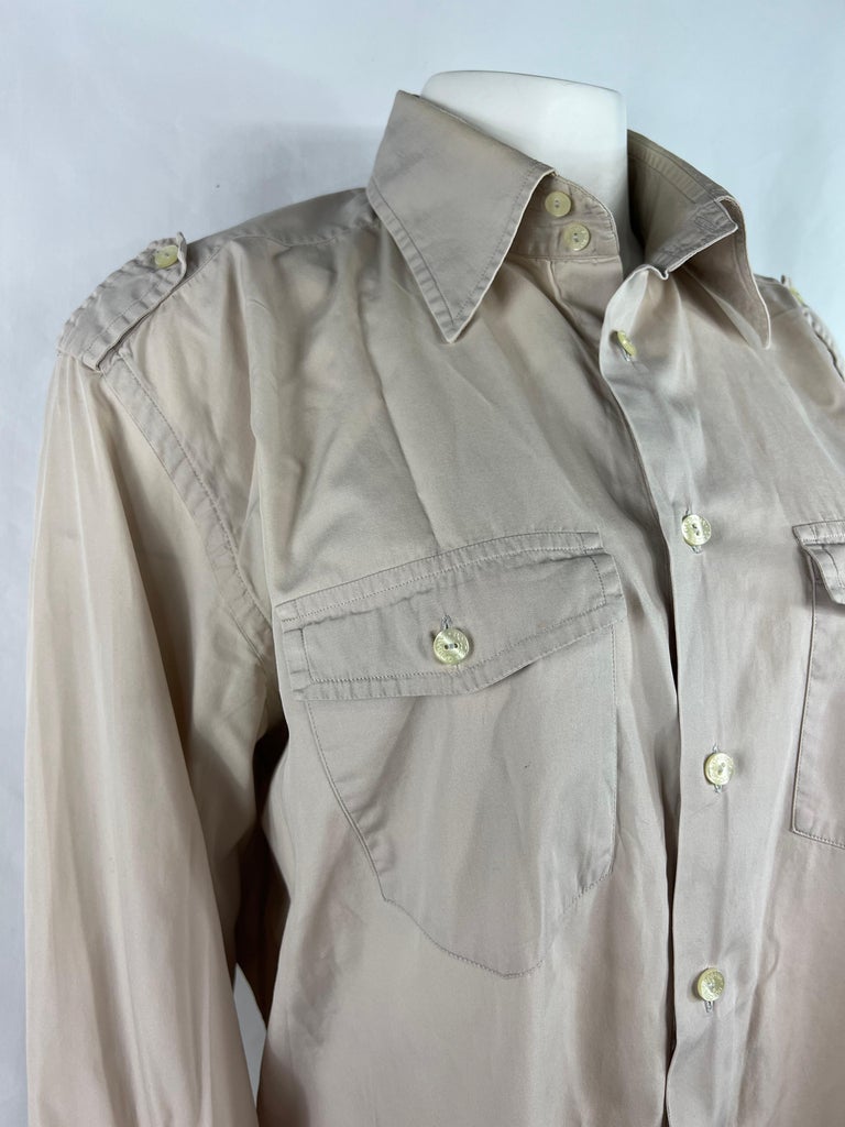 Dolce and Gabbana Beige Button Down Shirt For Sale at 1stDibs