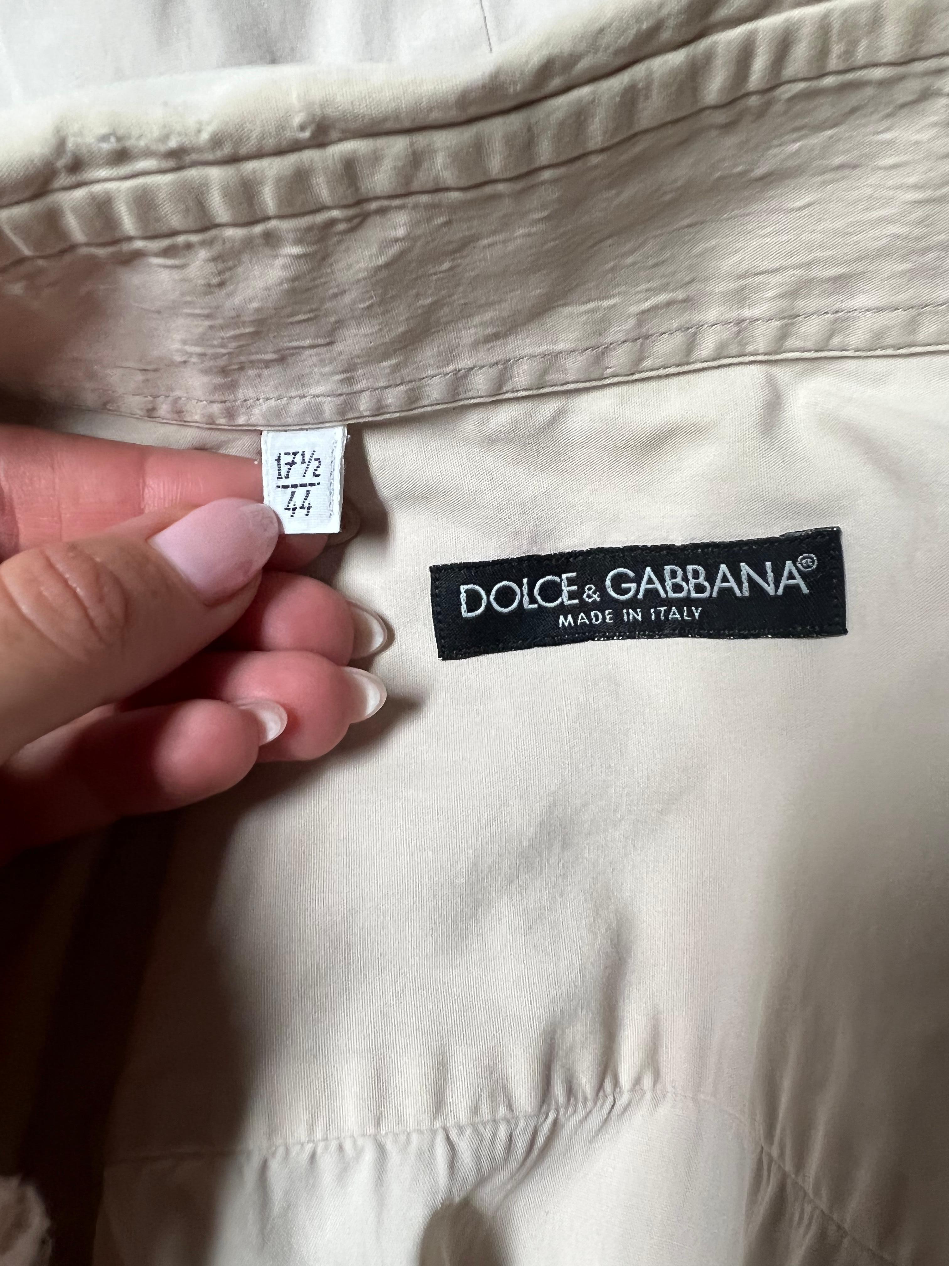 Dolce & Gabbana Beigefarbenes Hemd mit Knopfleiste  im Angebot 3