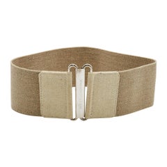 Dolce & Gabbana Beige Canvas and Elastic Wide Waist Belt