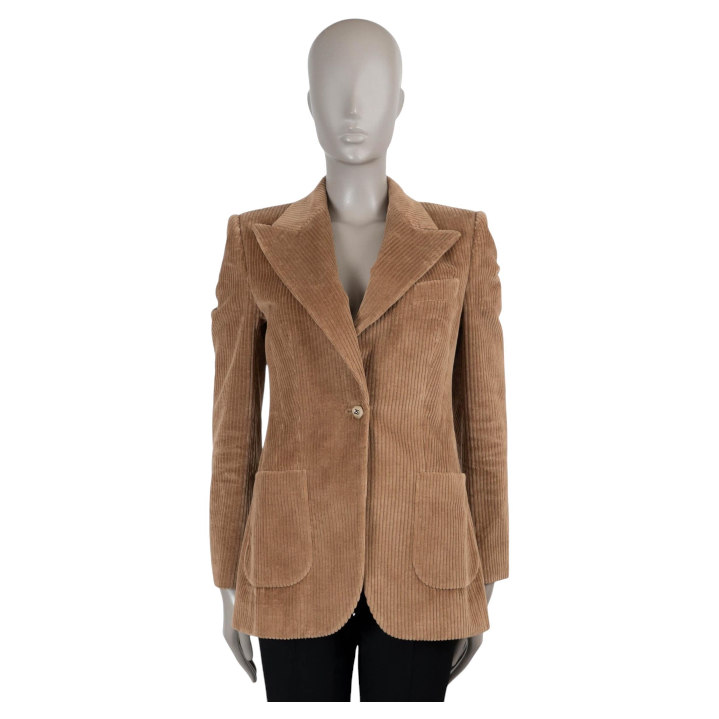DOLCE & GABBANA beige cotton 2024 TURLINGTON CORDUROY Blazer Jacket 42 M