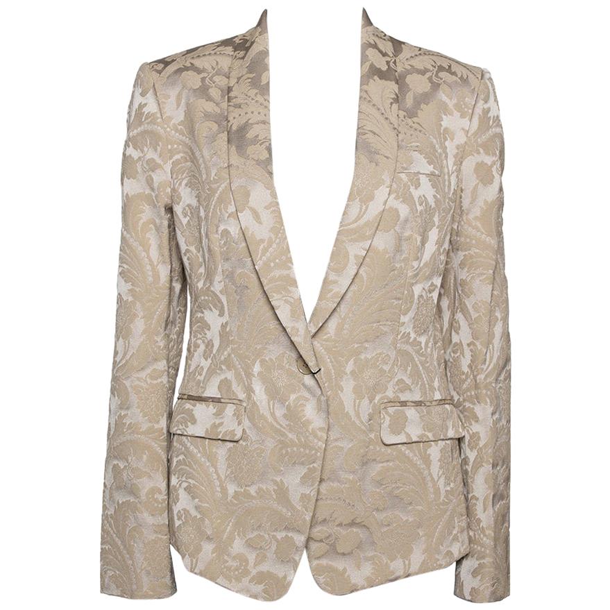 Dolce & Gabbana Beige Cotton Blend Jacquard Jacket M