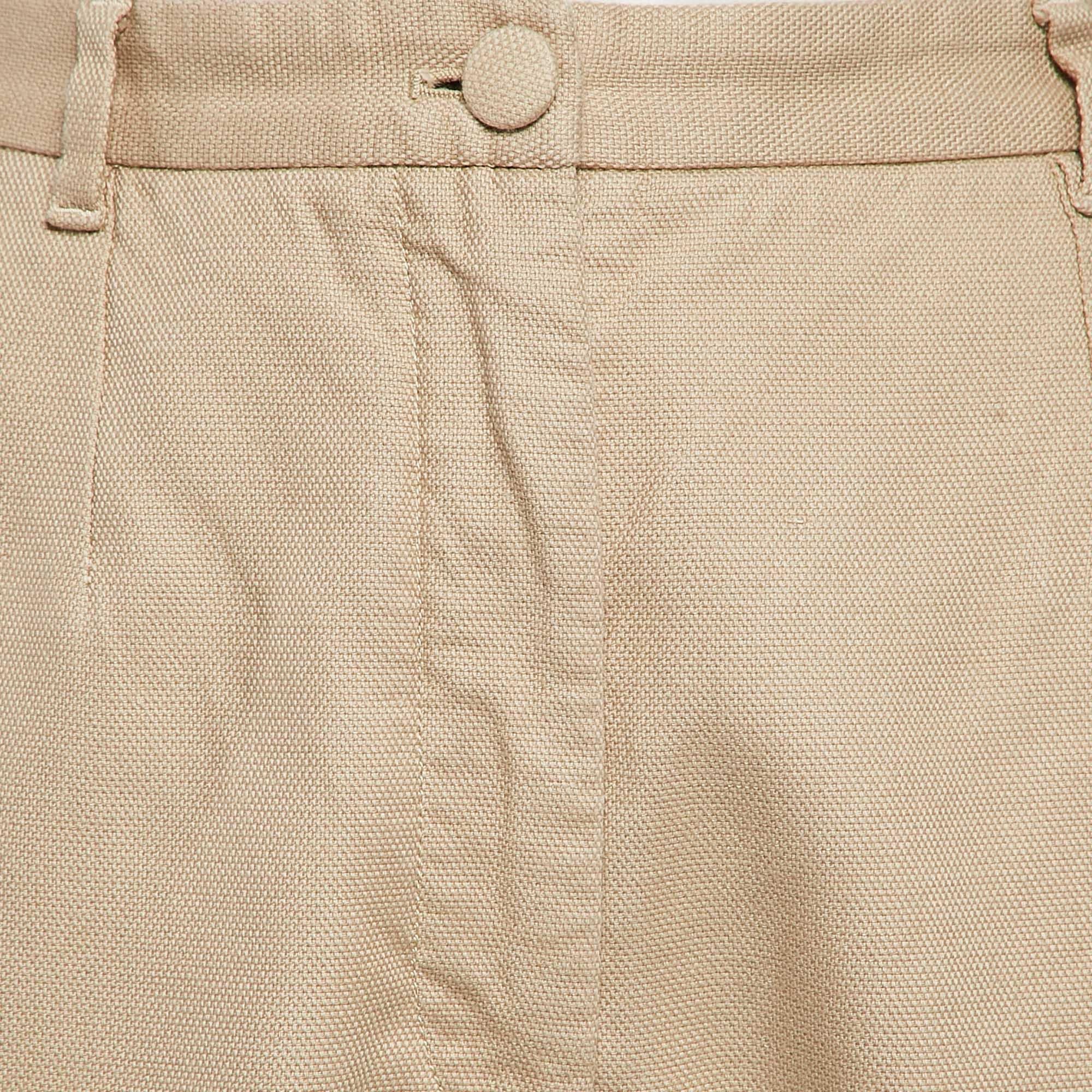 Dolce & Gabbana Pantalones Beige Mezcla de Algodón M en Bueno estado para la venta en Dubai, Al Qouz 2