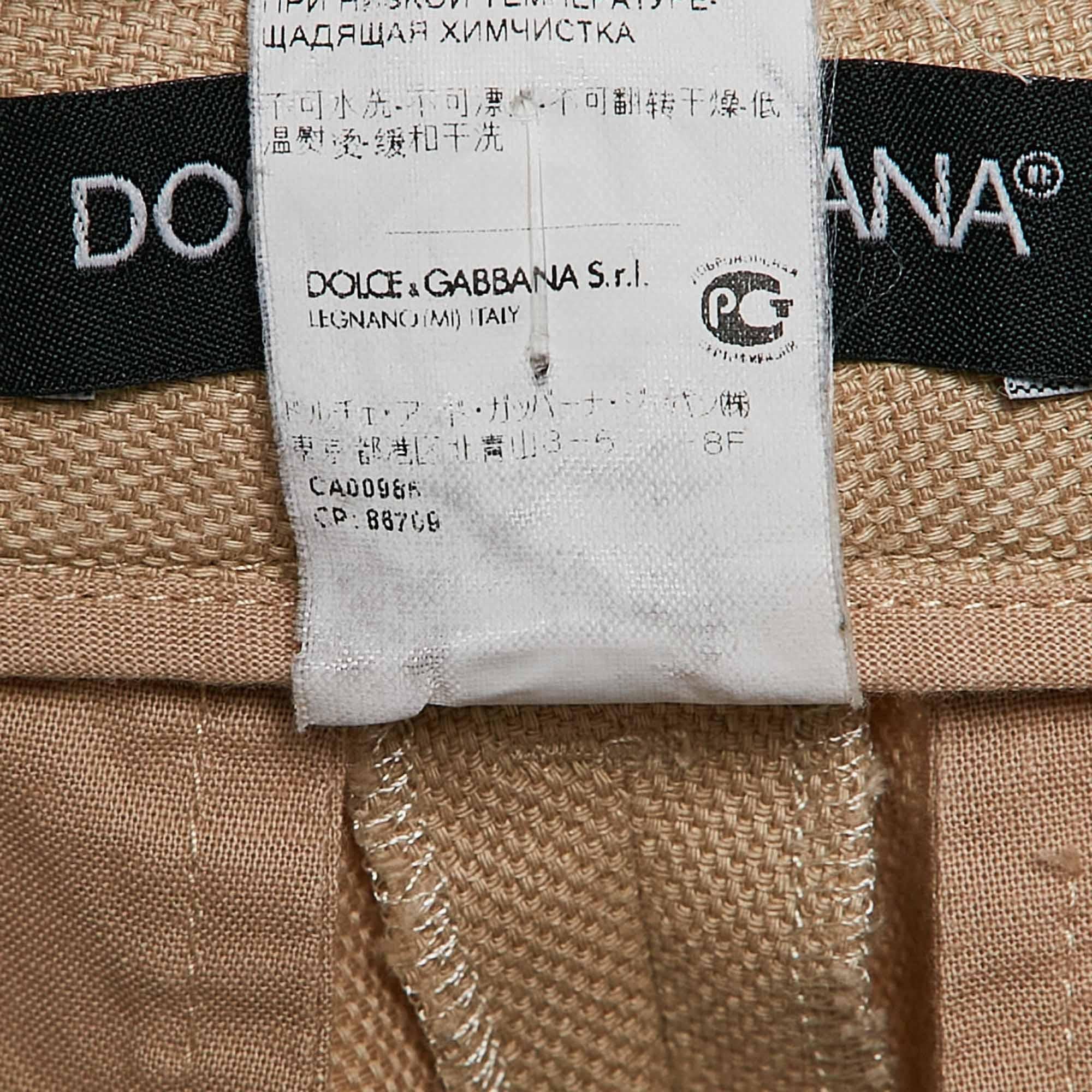 Dolce & Gabbana Pantalones Beige Mezcla de Algodón M en venta 1