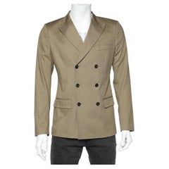 Dolce & Gabbana Beige Cotton Double Breasted Blazer M