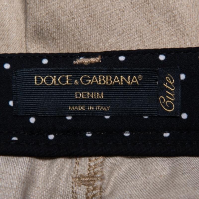 Dolce & Gabbana Beige Denim Cute Fit Jeans S In Excellent Condition For Sale In Dubai, Al Qouz 2