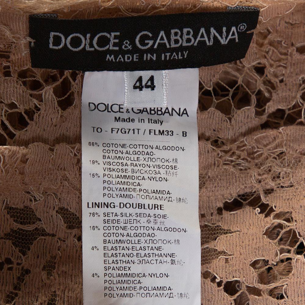 Dolce & Gabbana Beige Cotton Long Sleeve T-Shirt