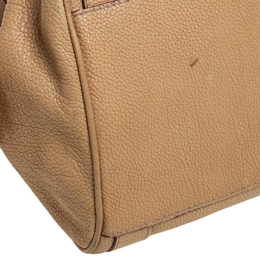 Dolce & Gabbana Miss Easy Way Boston Tasche aus beigefarbenem genarbtem Leder 6