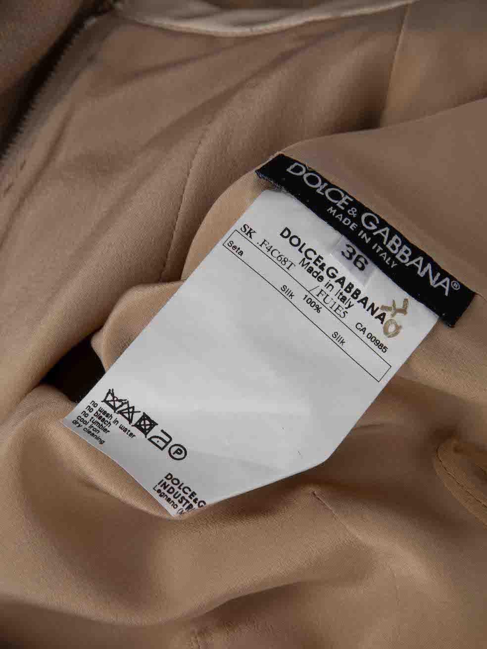 Dolce & Gabbana Beige Knee Length Pencil Skirt Size XXS For Sale 1