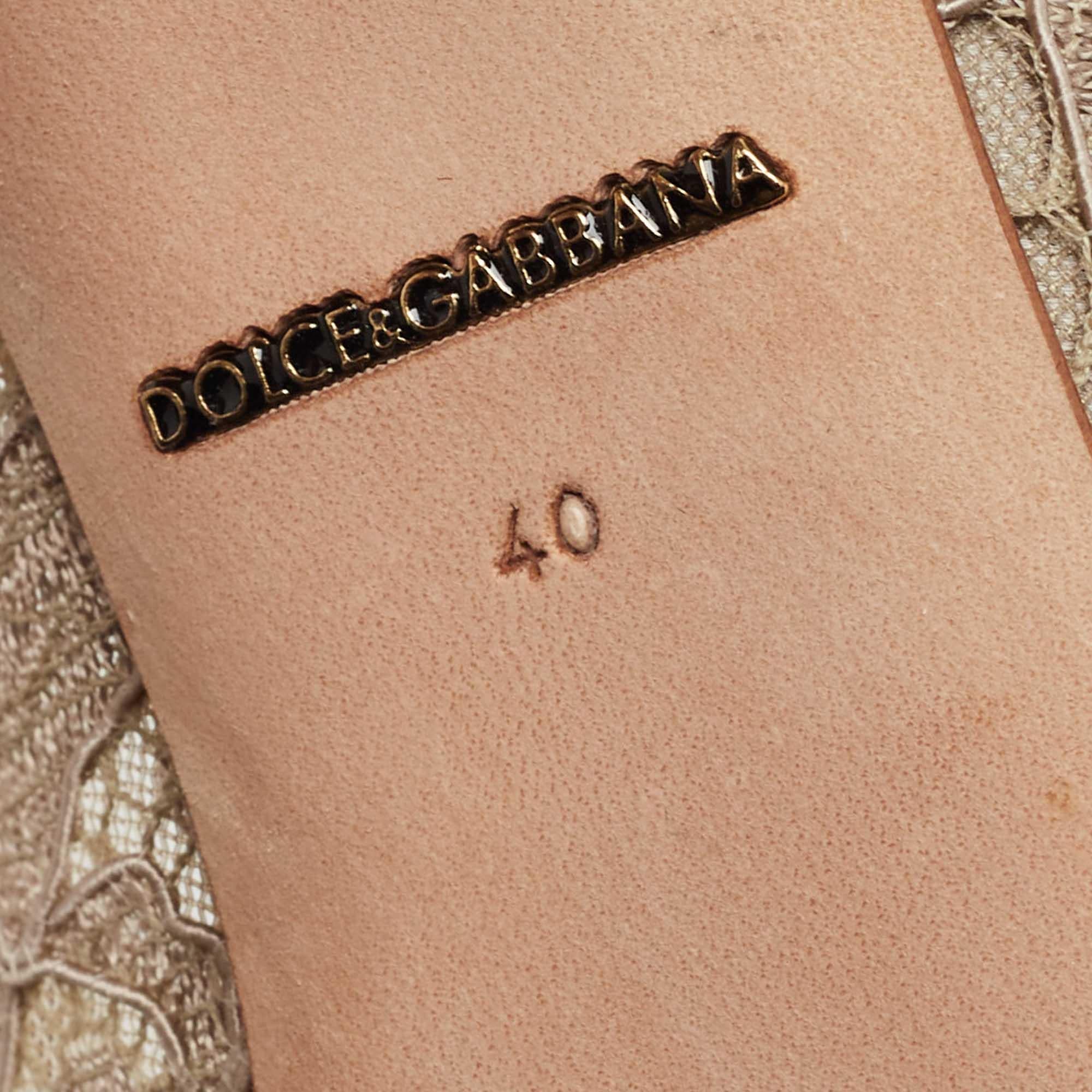 Dolce & Gabbana Beige Lace Belluci Pumps Size 40 3