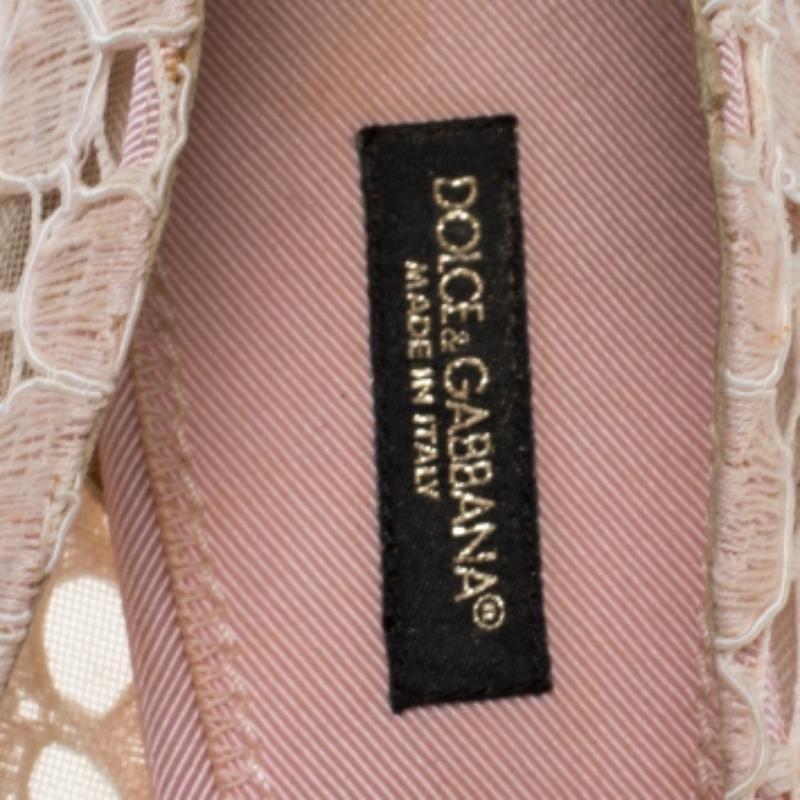 Donna Dolce & Gabbana Beige, Pompe a Punta in Pizzo Taglia 38