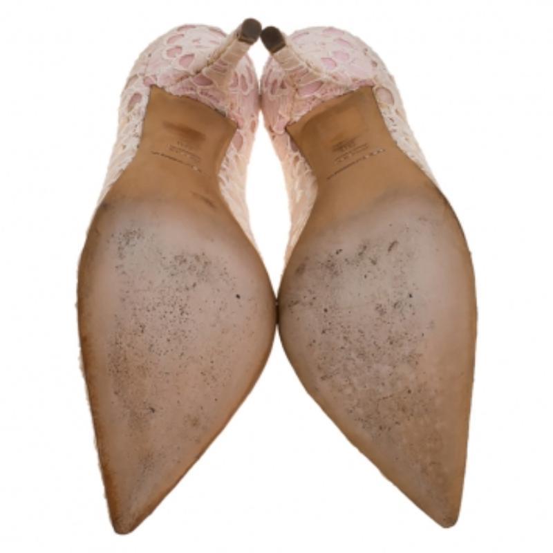Dolce & Gabbana Beige, Pompe a Punta in Pizzo Taglia 38 3