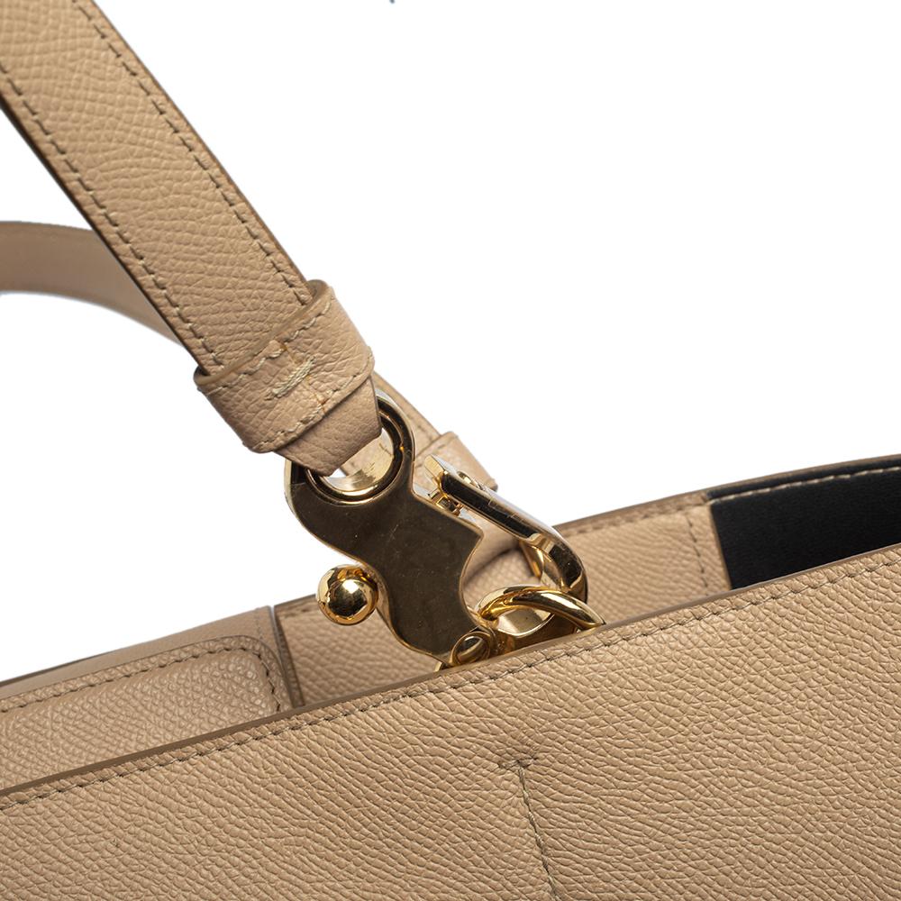 Dolce & Gabbana Beige Leather Beatrice Tote 4
