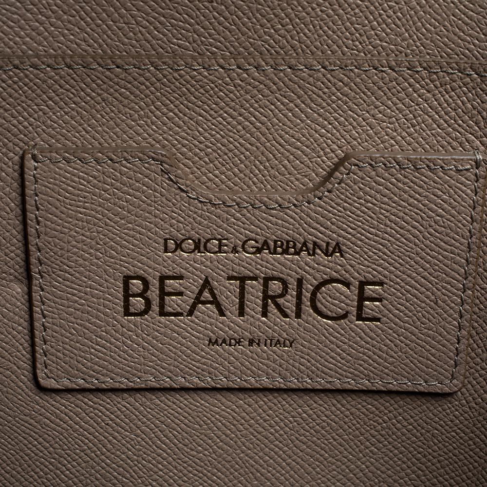 Beigefarbene Beatrice Tote aus Leder von Dolce & Gabbana 7