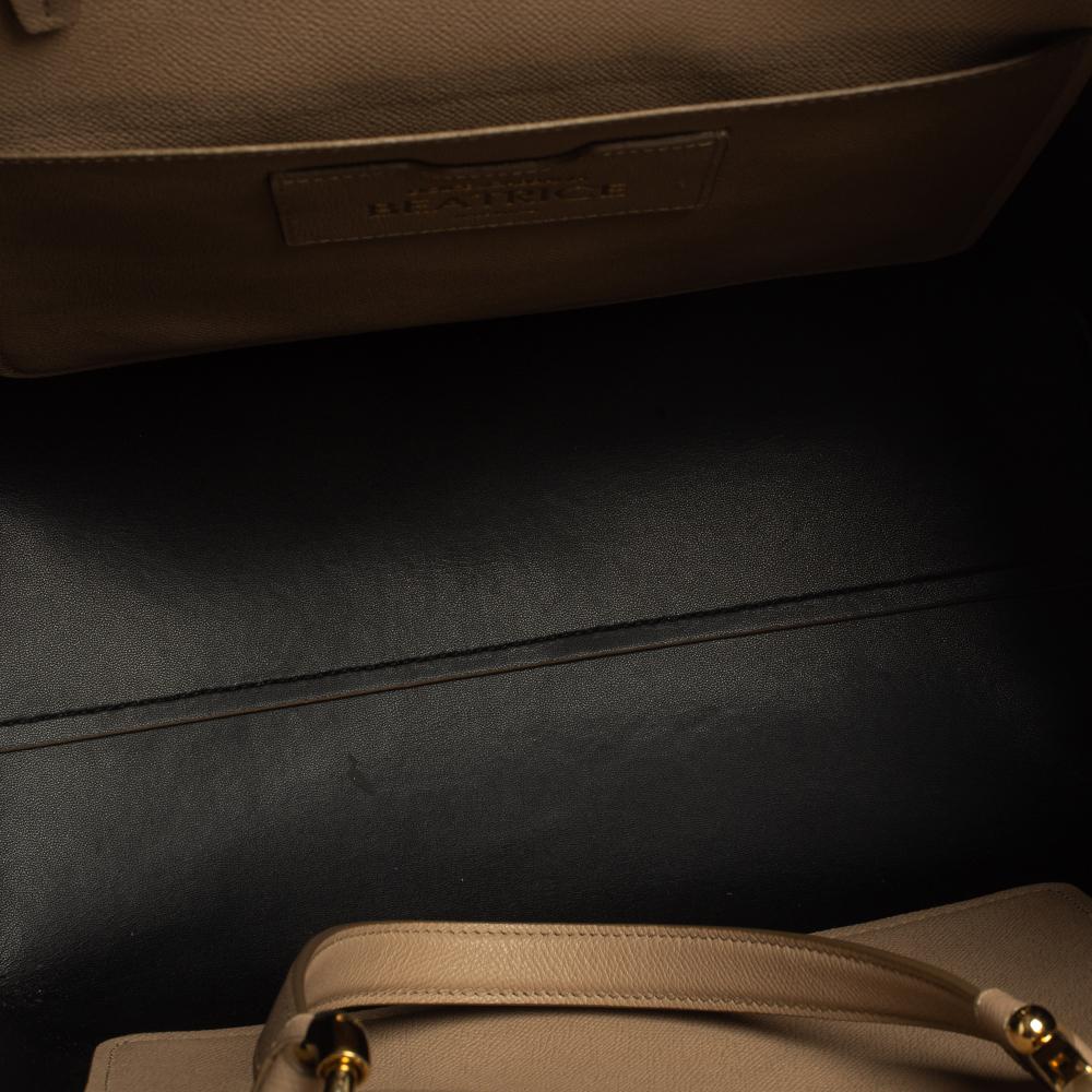 Beigefarbene Beatrice Tote aus Leder von Dolce & Gabbana 8