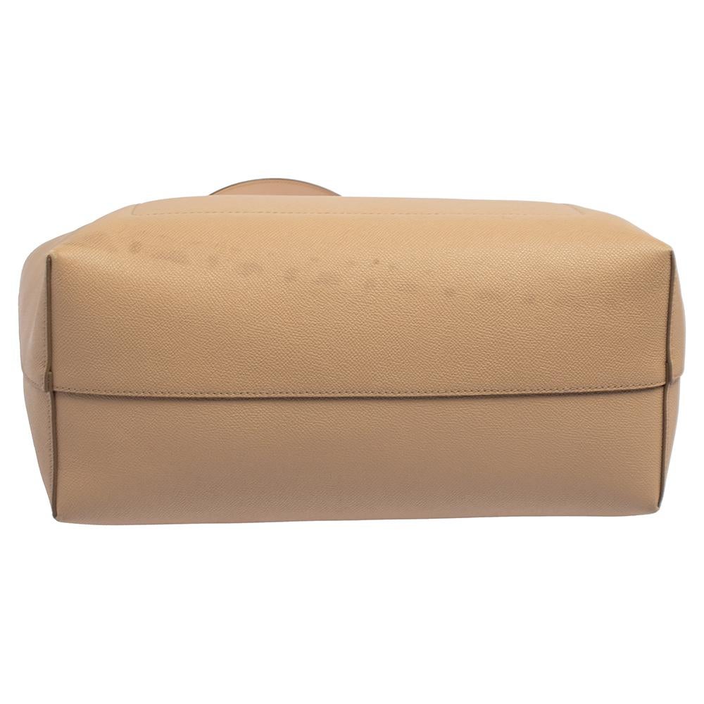 Beigefarbene Beatrice Tote aus Leder von Dolce & Gabbana 1