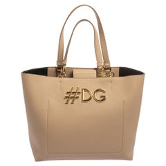 Dolce & Gabbana Beige Leather Beatrice Tote