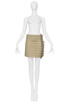 Mini-jupe Dolce & Gabbana avec ceintures en cuir beige, 2003