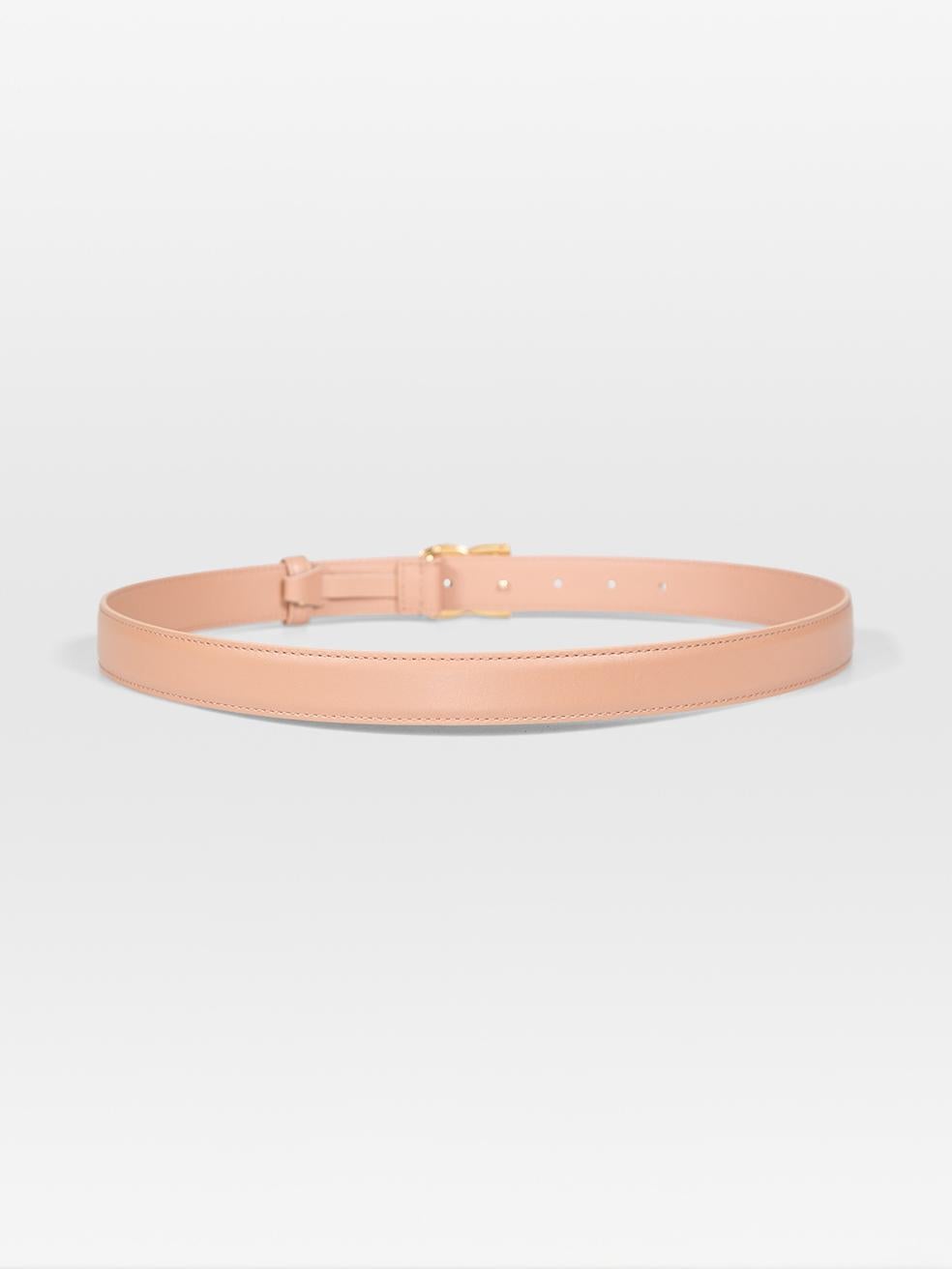Dolce & Gabbana Beige Leather DG Buckle Belt In Good Condition For Sale In London, GB