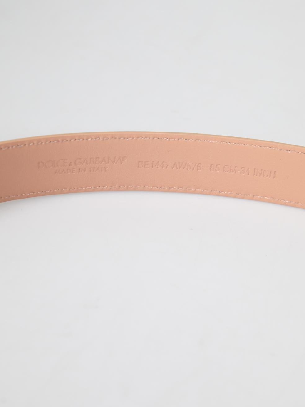 Dolce & Gabbana Beige Leather DG Buckle Belt For Sale 1