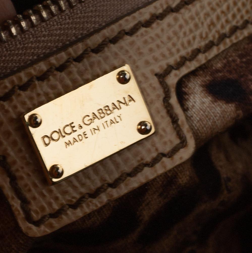 Dolce & Gabbana Beige Leather Glam Crossbody Bag 1
