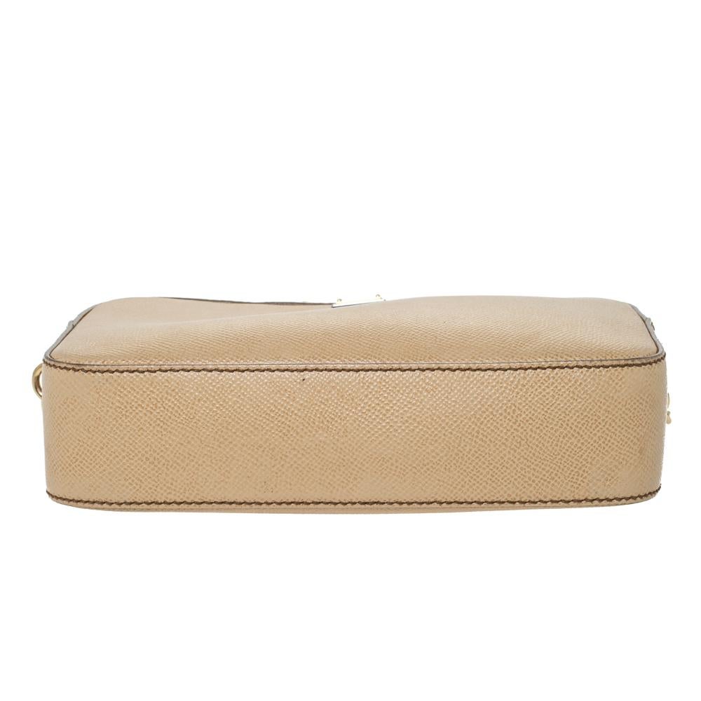 Dolce & Gabbana Beige Leather Glam Crossbody Bag 2