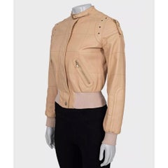 Dolce & Gabbana Beige Leather Jacket - Size XS (IT38)