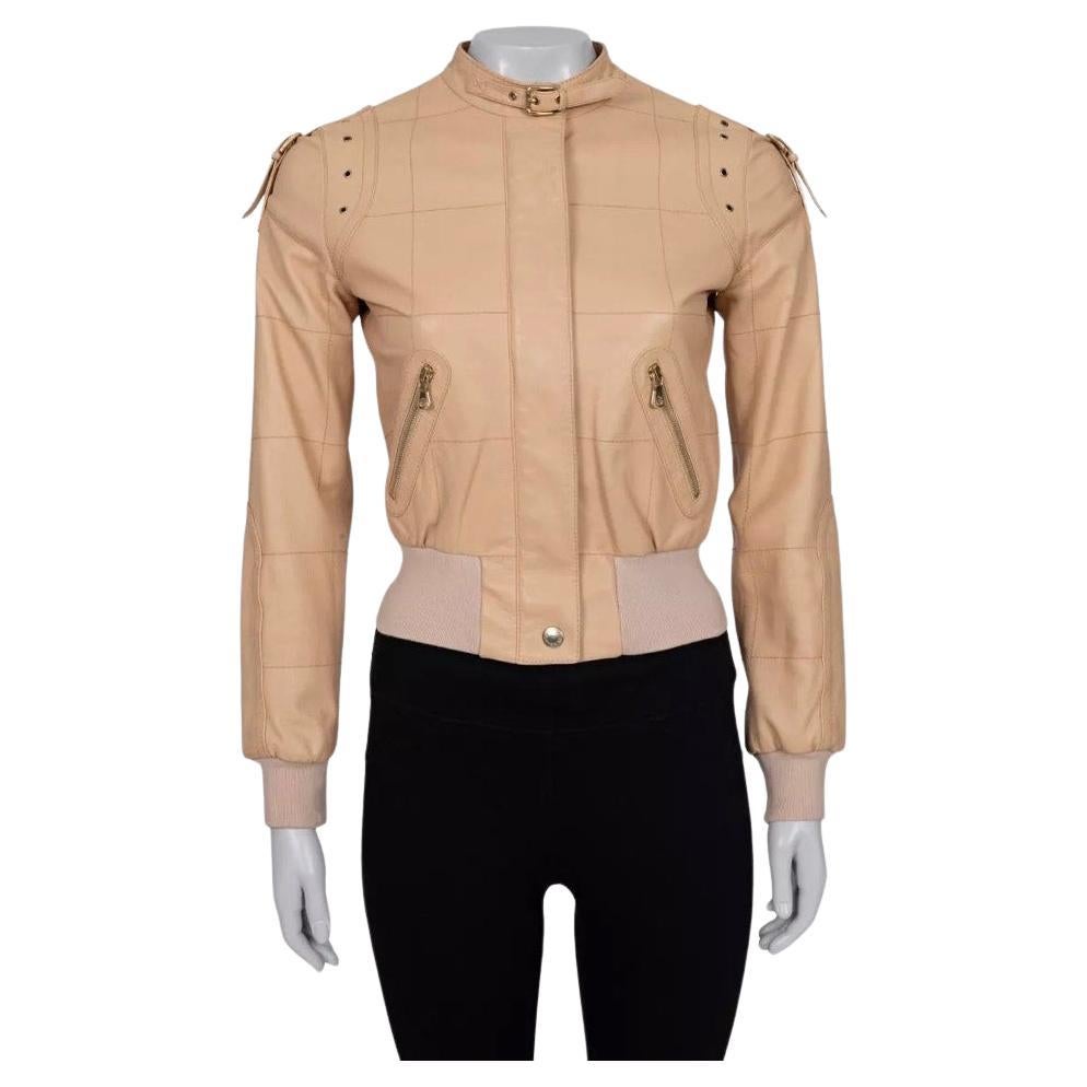 Dolce & Gabbana Beige Leather Jacket - Size XS (IT38)