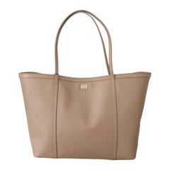 Dolce 
Gabbana beige leather shopping tote bag
