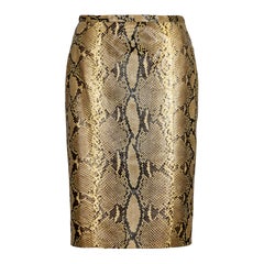 Falda de cuero beige de Dolce & Gabbana