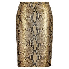 Falda de cuero beige de Dolce & Gabbana