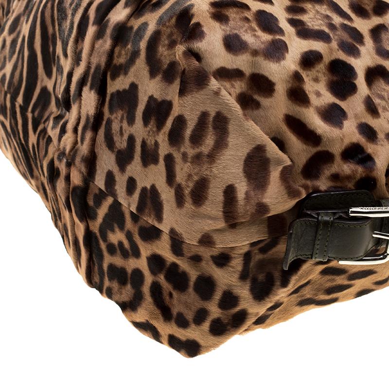 Dolce & Gabbana Beige Leopard Print Calfhair Miss Urbanette Satchel 4